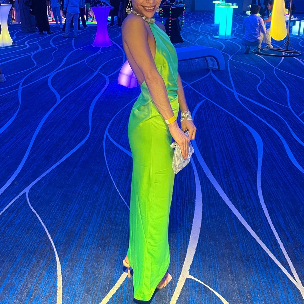 Retrofete Maria midi dress in lime punch xs - Picture 3 of 10